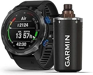 حزمة GARMIN DESCENT MK2I، بلون رمادي كربوني تيتانيوم مع حزام أسود