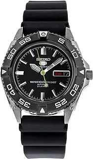 Seiko 5 Men's Black Dial Rubber Automatic Watch - SNZB23J2