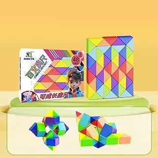 ECVV Magic Ruler Fidget Snake Cube Twist Puzzle Magic Snake Sensory Toys Collection Brain Teaser, Dice Fidget Toys for Kids Adults Teens(48 Sections: 84cm)