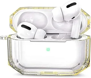 AMERTEER Protective Case for Airpods Pro, 360° Full Protective Dustproof TPU Clear Cute Case Cover Crystal Clear Cover Anti-Scratch Protective case Compatible with AirPods Pro (Yellow)