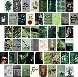 CON*QUEST Conquest Journals Harry Potter Slytherin Wall Collage, Set of Fifty Collectible 4x6 Official Images From the Wizarding World, Printed on Quality Card Stock, Matte Finish