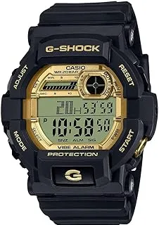 Casio Men Watch G- Shock Digital Gold and Black Clear Dial Resin Band GD-350GB-1DR.