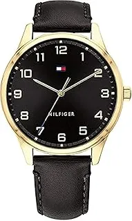 Tommy Hilfiger men's Black Dial Black Leather Watch - 1791660