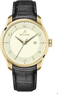 Westar Gents Quartz Champagne Dial 42mm Black Strap Watch - EX7597GPN102