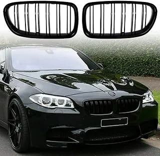 sportuli Front Replacement Kidney Grille Grill Compatible with BMW 5 Series F10 F11 F18 M5 (Gloss Black)