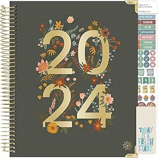 bloom daily planners 2024 Hardcover Calendar Year Goal & Vision Planner (January 2024 - December 2024) - Monthly/Weekly Column View Agenda Organizer - 7.5