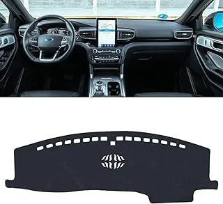 TUCAREST Dashboard Cover Fit for 2011 2012 2013 2014-2019 Ford Explorer Flannel Nonslip Car Dash Board Mat Sunshade No-Glare and Slip Pad Carpet Sunshield Protector - Color Grey (with Center Horn)