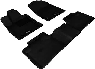 3D MAXpider Custom Fit KAGU Floor Mat (BLACK) for 2013-2021 JEEP GRAND CHEROKEE - 1ST ROW 2ND ROW