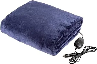 Stalwart Electric Car Blanket-Outdoor Heated 12V Travel Throw-Fleece, 3 Settings, Auto Shutoff-for Road Trips, Tailgating, Camping and More (Blue)