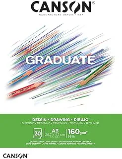 Canson Graduate Drawing Pad A3 30H Fine 160g Natural White