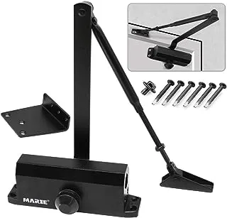 MARIE Automatic Adjustable Size 3 Spring Hydraulic Door Closer Heavy Duty Auto Closer for Residential and Commercial Doors, Black