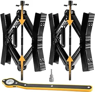 Camper Wheel Chock Stabilizer 2 Sets, Double Speed Heavy Duty Truck RV Tire Scissor Locking X Chock, Camper Accessories for Travel Trailers Tire Chalks, Anti Rust Coating, Fit for 3.5” to 12”