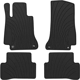 HD-Mart Auto Floor Mats Custom Fit for Mercedes-Benz C Class Sedan 2015-2021 C180 C200 C250 C300 C350(e) C400 C43 AMG C450 C63 W205 W206 S206 Rubber Full Black Auto Floor Mats All Weather Heavy Duty