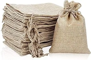 MARKQ [Pack of 12] Burlap Bags with Drawstring | 17 x 23 cm Hessian Jute Bags for Wedding Party Favors, Candy and Jewelry Pouches | Gift Bags | Drawstring Bag | Small Bag | Jute Bag