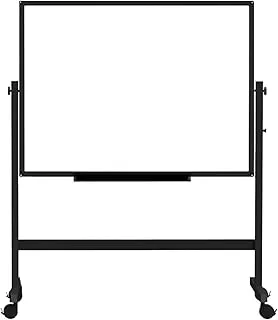 whiteboard RENJUN- Magnetic Adjustable Height and Foldable Double-sided Dry Erase Board for Easy Writing Suitable for School Kitchen Black Bracket 90x120cm