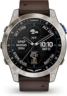 GARMIN D2 MACH 1 تيتانيوم مصقول باللون الأسود مع حزام جلدي في أوروبا والشرق الأوسط وأفريقيا