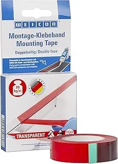 WEICON Mounting Tape | transparent | Double-Sided Assembly Tape | Extra Strong | Adheres to Glass, Metal & Plastic | For Car, Outdoor, Fly Screen Windows