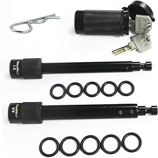 MaxxHaul 50151 Trailer Hitch Lock Pin Set 5/8 and 1/2 Inch with Locking System Anti-Rattle for 1-1/4