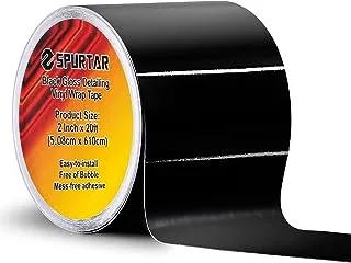 Spurtar Gloss Black Vinyl Wrap Tape 2 Inch x 20ft Air-Release Adhesive Vinyl Tape, Universal Vinyl Wrap for Cars Detailing Overlay Wrap Roll DIY Car Door Edge Guard Protective Anti-Scratch Sticker