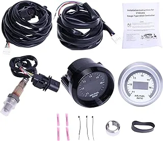 Wideband UEGO Air/Fuel Ratio Gauge 52mm (2-1/16”) with 4.9 LSU Sensor, Digital AFR Controller Gauge, Wideband O2 Control Sensor kit | 0-5V Analog Output (10-20 AFR Range)