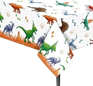 Dinosaur Themed Printed Party Tablecover Disposable Dino Print Table Cloth for Birthday, Jurassic Theme Party, Dinosaur Party other Celebrations Party Supplies