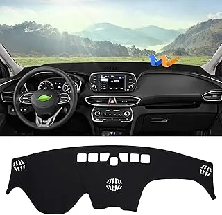 Autorder Custom Fit for Dashboard Cover Mat for Hyundai Santa Fe 2019 2020 2021 2022 2023 Accessories Dash Mat Flannel Nonslip Dash Cover Sunshade Glare UV Rays Protector Black