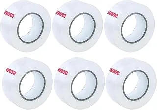 HEXAR Heavy Duty Packing Tape, 45 MM x 183 Meters (200 Yards) Packaging Tape for Sealing Parcel Boxes Office Home School Use Strong Adhesive Tape Super Secure Sticky Seal (183M ROLL, CRYSTAL CLEAR, 6)