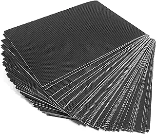 Corrugated Cardboard Paper Sheets (8.5 x 11 in, Black, 48-Pack)