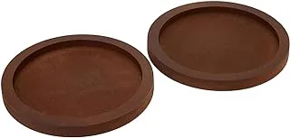 BPA® 2 PCS Bamboo Plant Saucer，Round Pebble Trays for Indoor Plants Bamboo Pot Tray Saucers Indoors Suitable for 6 7 8 inch，Plants Dishes Large Saucer Bamboo for Indoors(20cm)