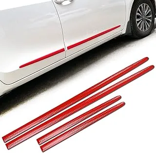 XmuxHai 4PCS Dent Prevent Car Door Protector,Door Molding Trim Kit Strips,Universal Door Protector Automotive Molding Trim,Prevents Dents Scratches,Bright RED (CS002)