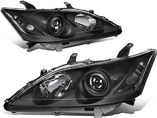 DNA MOTORING HL-OH-LES07-BK-CL1 Pair of Headlights Projector Low Beam Compatible with 07-09 Lexus ES350, Black Housing/Clear Lens/Clear Reflector