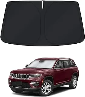 KUST Windshield Sun Shade for Jeep Grand Cherokee 2022 2023 2024 Window Sunshade Sun Visor Protector Foldable Blocks UV Rays Keep Your Car Cooler