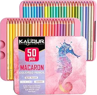 KALOUR Macaron Pastel Colored Pencils,Set of 50 Colors,Artists Soft Core,Ideal for Drawing Sketching Shading,Coloring Pencils for Adults Kids Beginners