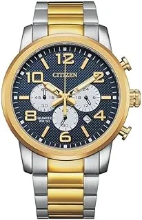 Citizen AN8059-56L Quartz Chronograph Blue Analog Gold Tone Men's Casual Watch, silver, Classic