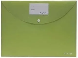 Atlas Opaque Document Bag with Name Card and Button, Green