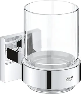 Grohe Start Cube Quickfix Crystal Glass with Holder, Chrome, 41097000