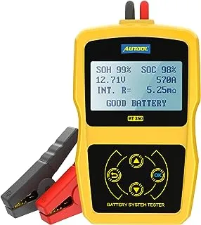 Car Battery Tester 12V Battery Load Tester AUTOOL BT360 6V-30V DC Charging Cranking Test 100-2000 CCA Automotive Alternator Tester Digital Auto Battery Analyzer for Vehicle Truck Motorcycle SUV Boat