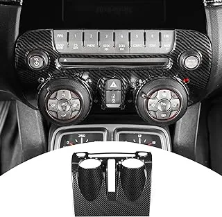 RT-TCZ Center Console Multimedia Panel Decoration Trim Sticker Accessories for Chevrolet Camaro 2010-2015(Carbon Fiber Grain)