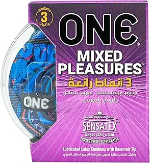 One Condoms Mixed Pleasures | 3 Amazing Styles | Super Sensitive | Super Studs | Glowing Pleasures | 3 Count