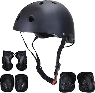 AMERTEER 7 in 1 Toddler Helmet and Knee Pad Set, Kids Helmet Knee Pads Elbow Pads & Wrist Guards for Boys and Girls - Protective Gear Set for Skateboarding, Biking, Scooter, and Hoverboard