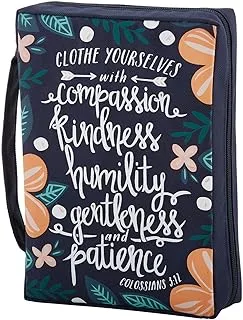 Creative Brands Faithworks - Canvas Bible Cover with Carry Handle French Press Mornings Gifts of Faith Collection, 7 x 10-Inch, Compassion - Kindness