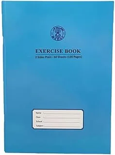 Sadaf Two Side Plain Exercise Book, 120 Pages, A5 Size, Blue