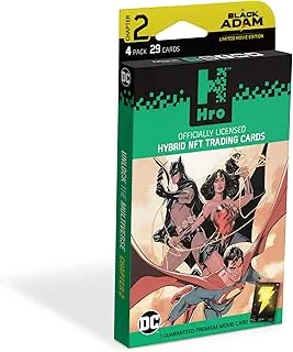 DC Comics Unlock The Multiverse | Hro Chapter 2: 4-Pack Premium Booster Box, Hybrid NFT Trading Cards, 29 Trading Cards Pack, Black (10035880-0001)