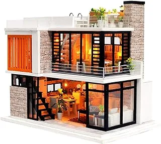 Spilay Dollhouse Miniature مع الأثاث، مجموعة DIY نموذج فيلا صغير حديث مع صندوق موسيقى، مقياس 1:24 بيت الدمية الإبداعي أفضل هدية عيد ميلاد لعشاق الأولاد والبنات (فلورنسا)