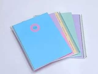 Ambar Moon Flower Compus 80 Sheets Hard Cover Spiral Lined Note Book 5-Pack, A4 Size