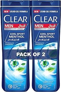 Clear Men Anti-Dandruff Shampoo, for dandruff prone scalp, Cool Sport Menthol gives cooling sensation, 2 x 350ml