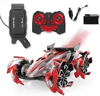 Fitto Drift RC Toy Car with Cool LED Spray Light, Mist Spray High Speed Race Drift RC Car, 2.4G RC Climbing stunt car, Birthday Gift for Kids Age 6 7 8 9 10 11 12, Red