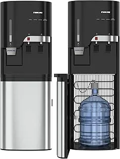 Nikai Bottom Loading Water Dispenser - 2-Tap, Stainless Steel Tanks, Child Lock, Cup Holder, 5-Year Compressor Warranty - NWD5000BSS, Steel/Black