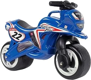 INJUSA - Tundra Honda Africa Twin Motorcycle, for Children from 18 Months to 3 Years, Wide Plastic Wheels, Carry Handle and Permanent Decoration, Blue