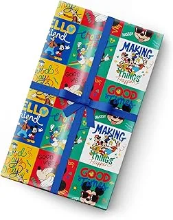 Party Centre Disney Mickey & Friends Glossy Gift Wrapping Paper with Cut Lines, (76cm x 200cm)